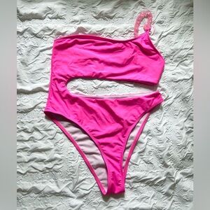 Shein Hot Pink One Piece Bathing Suit